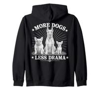More Dogs Less Drama Funny Dog Lover Vintage Graphic Sweat à Capuche