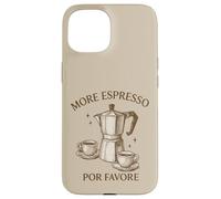 More Espresso Por Favore Cafetière Moka rétro Coque pour iPhone 15