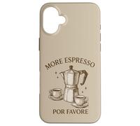 More Espresso Por Favore Cafetière Moka rétro Coque pour iPhone 16 Plus