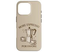 More Espresso Por Favore Cafetière Moka rétro Coque pour iPhone 16 Pro