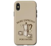 More Espresso Por Favore Cafetière Moka rétro Coque pour iPhone X/XS