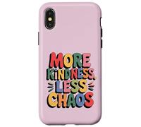 More Kindness Less Chaos Kids Boys Positive Saying Be Kind Coque pour iPhone X/XS