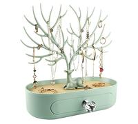 MORE&LESS Présentoir de bijoux en bois de cerf, pendentif de tour d'arbre pièces de rangement bagues boucles d'oreilles collier bracelet