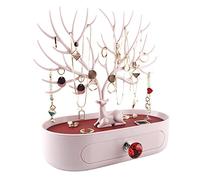 MORE&LESS Présentoir de bijoux en bois de cerf, pendentif de tour d'arbre pièces de rangement bagues boucles d'oreilles collier bracelet