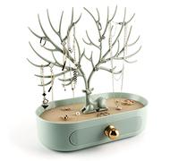 MORE&LESS Présentoir de bijoux en bois de cerf, pendentif de tour d'arbre pièces de rangement bagues boucles d'oreilles collier bracelet