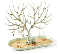 MORE&LESS Présentoir de bijoux en bois de cerf, pendentif de tour d'arbre pièces de rangement bagues boucles d'oreilles collier bracelet