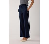 MORE & MORE Pantalon à plis marine / blanc, Taille 42