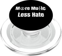 More Music Less Hate with Peace Sign and Signe de clé de Sol PopSockets PopGrip pour MagSafe