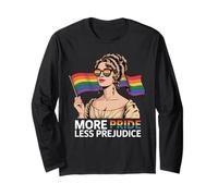 More Pride Less Prejudice LGBT Queer Vintage Art Esthétique Manche Longue