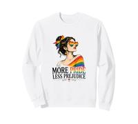 More Pride Less Prejudice LGBTQ | Style Rétro Arc-en-Ciel Sweatshirt