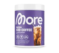 MORE Protein Iced Coffee Caramel Cold Brew - Poudre de protéines avec protéines de lactosérum, café instantané et morceaux de biscuits, 1 x 300 g + protection d'expédition HeartGlobal