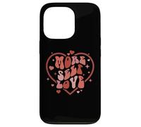More Self Love Retro Groovy Heart Single Trendy Citation Coque pour iPhone 13 Pro