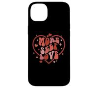 More Self Love Retro Groovy Heart Single Trendy Citation Coque pour iPhone 14 Plus