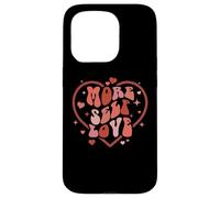 More Self Love Retro Groovy Heart Single Trendy Citation Coque pour iPhone 15 Pro