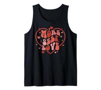 More Self Love Retro Groovy Heart Single Trendy Citation Débardeur