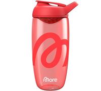 More Shaker de qualité supérieure, 700 ml, rouge, passoire de mélange intégrée et dragonne de transport, silencieux, avec plastique Ecozen de qualité supérieure