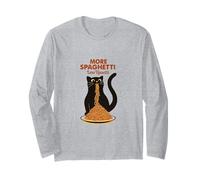 More Spaghetti Less Upsetti - Pâtes drôles de Chat Style rétro. Manche Longue