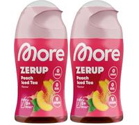 More Zerup, thé glacé à la pêche, 65 ml, pour jusqu'à 8 l de boisson prête à l'emploi, sirop sans sucre avec de vrais extraits de fruits, végétalien, zéro calories, fabriqué en Allemagne (Lot de 2)