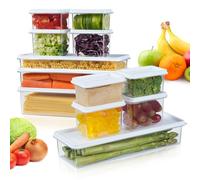 Moreau Boîte à pâtes Rangement Plastique Cuisine Alimentaire Lot de 12,Scellée avec Couvercle, Empilable & Hermétiques Pour Stocker les Cereales, Pâtes, Farine, Nou Rangement Frigo
