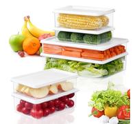 Moreau Plastique Boite Hermetique Alimentaire,Lot de 6 Rangement Frigo Transparent,Boîte De Conservation Légumes,Sans BPA, Réutilisable, Empilable -Pour conserver céréales, pâtes,légumes et fruits