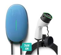 Morec 7kW 6M 32A Monophasé IP66 - Borne de Recharge pour Véhicule Électrique avec Câble Type 2 Wallbox