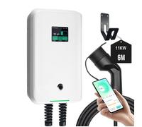 Morec APP 11kw 16A Thriphasé VE Wallbox Borne de Recharge Connexion Bluetooth/Wifi avec Type2 Câble