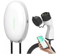 Morec APP 7kW 32A Monophasé VE Wallbox - Borne de Recharge Élégante et Moderne avec Connexion Bluetooth/Wifi, Câble Type 2 de 6 mètr