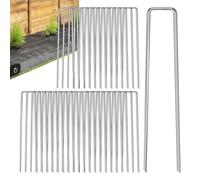 Moreeulsi Crochets en U en métal pour Sol | Petits piquets d'aménagement paysager - Pointe biseautée galvanisée en Fil d'acier - Piquets de Sol résistants à l'