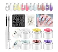 Moreeulsi Gel pour ongles | Kit de colle professionnelle pour vernis à ongles | Fournitures de sculpture solide Kit de salon naturel pour femme, voyage, maison, débutants, amis, collègues