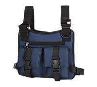 Moreeulsi Gilet lesté pour la marche - Sac de poitrine léger réglable, équipement de défense personnelle pour voyage, hydratation, fitness, entraînement, vélo, camping, plein air, VTT, aventure, bleu