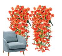 Moreeulsi Lot de 2 faux pétunias en soie | Résistant aux intempéries et aux UV - Plantes colorées et durables pour porche, jardin, fenêtre, pot de fleurs