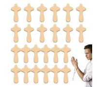 Moreeulsi Lot de 24 petites croix en bois de 6 cm - Petites croix en bois - En vrac - Pour travaux manuels - Pour enfants et adultes - Petites croix de prière - En bois, 24pcs, Voir description, Voir