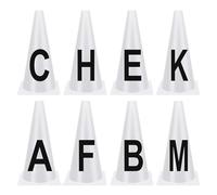 Moreeulsi Lot de 8 cônes d'entraînement sportifs empilables pour athlètes équestres, cônes de dressage blancs de 32 cm avec lettres, ensemble de cônes de lettres de dressage portables, marqueurs de