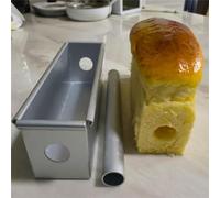 Moreeulsi Moule à grillé antiadhésif - En d'aluminium - 6 cm de haut - Rectangulaire - Avec tube amovible - Avec trous d'aération - Moule à gâteau rectangulaire pour la cuisson de gâteaux en