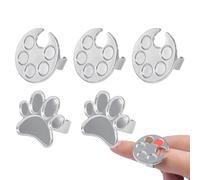 Moreeulsi Palette de , petite palette de peinture, 5 anneaux en acier inoxydable, outils de mélange de , griffe de chat et fournitures de manucure de forme ronde pour salon de manucure