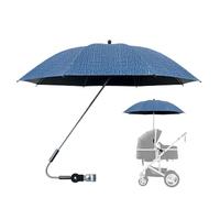 Moreeulsi Parasol pour poussette avec pince, protection UV à 360 °, auvent pour chariot B-IKE, parasol à clip pour landau, grand parasol de protection UV pour poussette avec pince