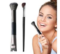 Moreeulsi Pinceau de maquillage pour contour du nez | Pinceau biseauté 2 en 1 antidérapant pour mettre en évidence les ombres à paupières