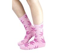 morefaz Chaussettes Ganja Feuille Usage Unique Weed Imprimer Unisexe Coton Haute Athlétique Rasta Unisexe Femme Homme MFAZ Ltd - Gris - X-Large