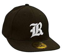 Morefaz MFAZ Ltd (R) Casquette de baseball gothique Lettres A-Z Noir avec sangle réglable Snapback Lettres gothiques, r, Taille unique