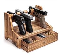 MOREIH Rack de Pistolet en Bois Massif Porte-Arme de Poing Rack de Rangement Pistolet Coffre-Fort Armoire Organisateur Rangement Accessoires, 6 Type de tiroir de Porte-Pistolet
