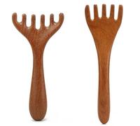 Moreinday Lot de 2 grattoirs manuels en bois de santal pour cuir chevelu et cuir chevelu pour la croissance des cheveux