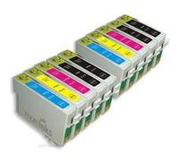 MoreInks - 10 Cartouches d'encre Compatibles cyan / magenta / jaune / noir pour imprimante Epson Stylus DX7450 cyan / magenta / jaune / noir G