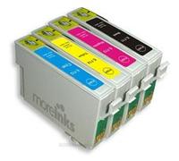 MoreInks - 4 Cartouches d'encre Compatibles cyan / magenta / jaune / noir pour imprimante Stylus SX205