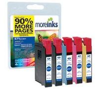 Moreinks - 5 Cartouches d'encre compatibles de qualité cyan / magenta / jaune / noir / noir T0715 / T0711