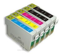 MoreInks - 5 Cartouches d'encre Compatibles cyan / jaune / magenta / noir pour imprimante Stylus SX510W