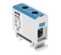 Morek 3828 Bloc de distribution pour Al/Cu 1,5-50 mm² Bleu 1 pôle 1000 V AC/DC Borne isolée OTL 50 MAA1050B10