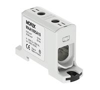 Morek MAA1095A10 Borne de répartition 1 pôle 6-95 mm², 245 A, 1500 V, bloc de distribution Al/Cu pour rail DIN TH35, gris, OTL95