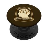Morel Hunter Humour The Morel Map Stays in My Head PopSockets PopGrip Adhésif