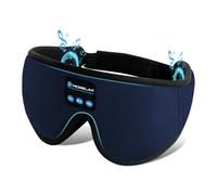 Morelax Masque de Sommeil avec Écouteurs Bluetooth, Masque de Nuit 3D Sans Fil, Casque Audio Bluetooth, Masque pour les yeux pour dormir, les Voyages, la Méditation, la Sieste, le Travail Posté (Bleu)