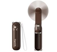 Morelax Mini ventilateur à main, 3 en 1, 2000 mAh, rechargeable, portable, USB, petit ventilateur avec banque d'alimentation, fonction lampes de poche, gadgets de voyage, marron